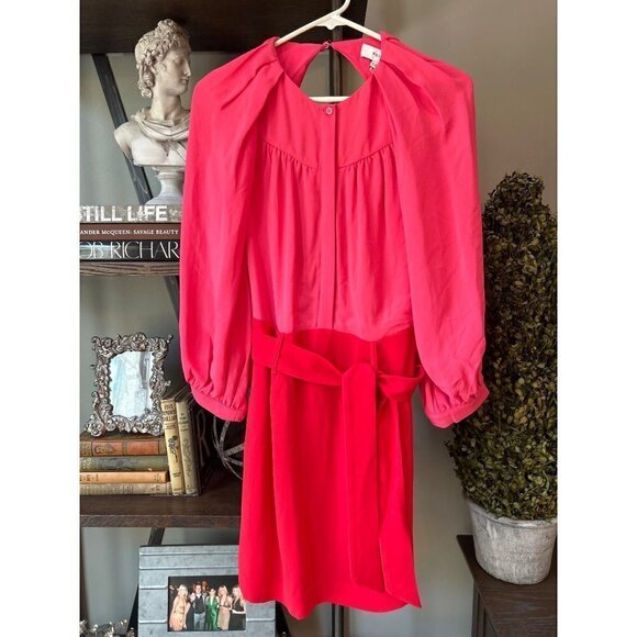 REISS Valentina Color Clash Dress Pink Red Womens Size US 4 - Picture 6 of 12